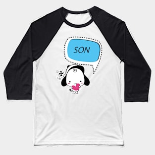 Adorable Son Dog Cartoon with Heart Baseball T-Shirt